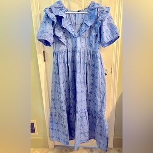 Zara eyelet ruffle dress size XL (would also fit L)